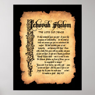 Poster Jéhovah Shalom, Seigneur notre Paix : Noms de Dieu