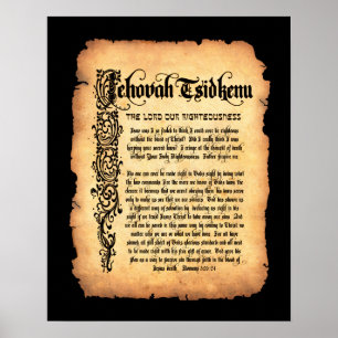 Poster Jéhovah Tsidkenu, Seigneur Justice : Noms de Dieu