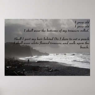 Poster J'élève la vieille - une promenade sur la plage -