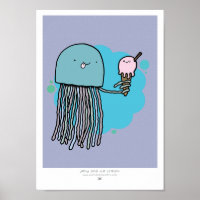 Jellyfish and glaces A4 print lilas arrière - plan