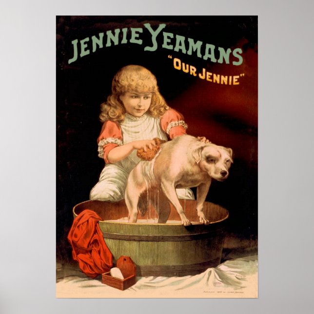 Poster Jenny Yeaman's Girl Washing Dog (Devant)