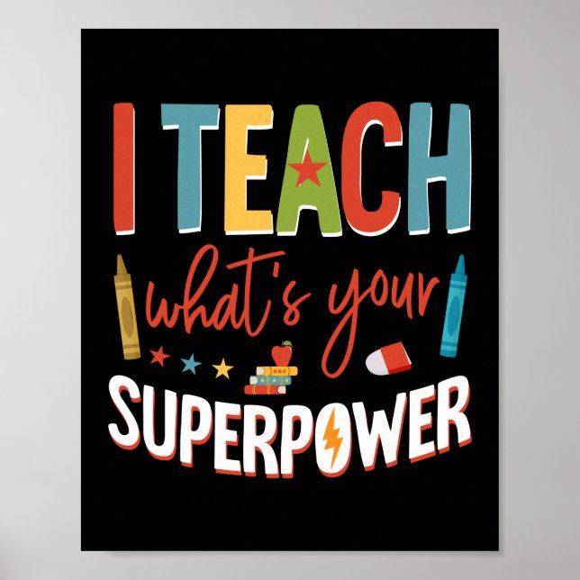 Poster J'Enseigne Ce Qui Est Votre Enseignant Préscolaire (Devant)