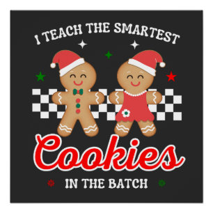 Poster J'Enseigne La chemise Cookies la plus intelligente