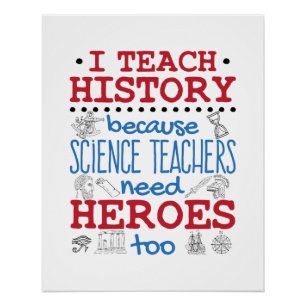Poster J'enseigne l'histoire Études sociales Professeurs