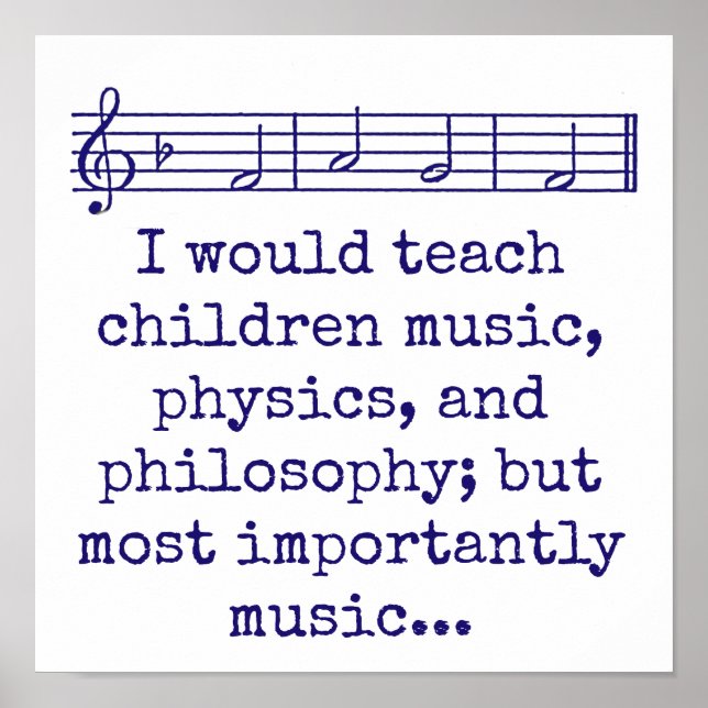 Poster J'Enseignerais Aux Enfants Musique - Citation Musi (Devant)