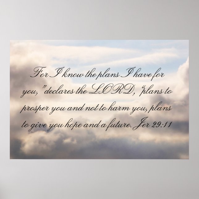 Poster Jer 29:11 : Car je connais les plans (Devant)