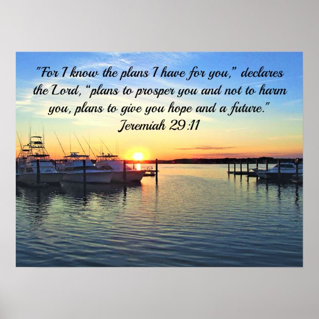 POSTER JEREMIAH 29:11 PRÉVOIT UNE SCRIPTURE FUTURE (Devant)