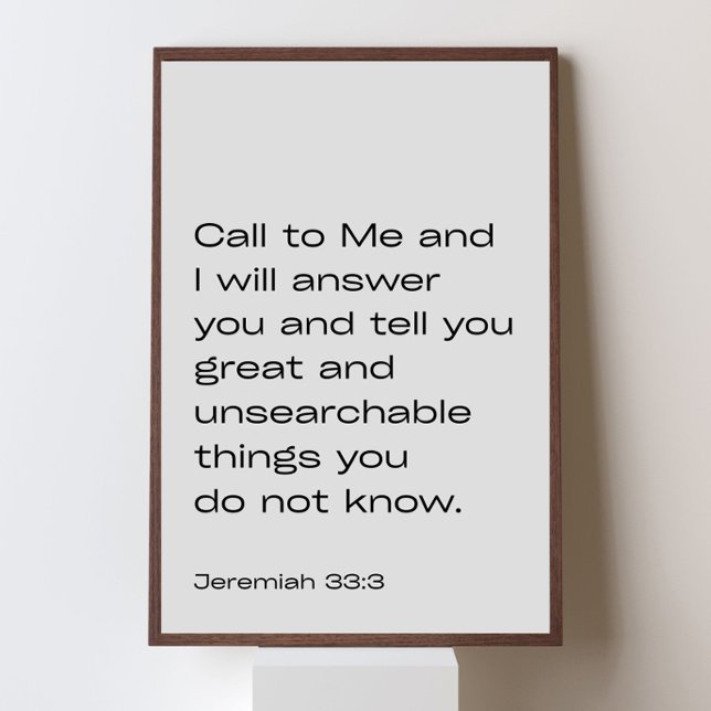 Poster Jeremiah 33:3 – Call to Me and I Will Answer You – (Créateur téléchargé)