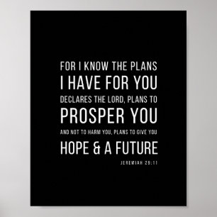Poster Jérémie 29:11 Car je connais les projets