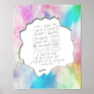 Poster Jérémie 29:11 Verset Inspirant pour Fêtes de Bébé