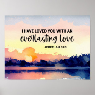 Poster Jérémie 31:3 Je vous ai aimés Bible Verse