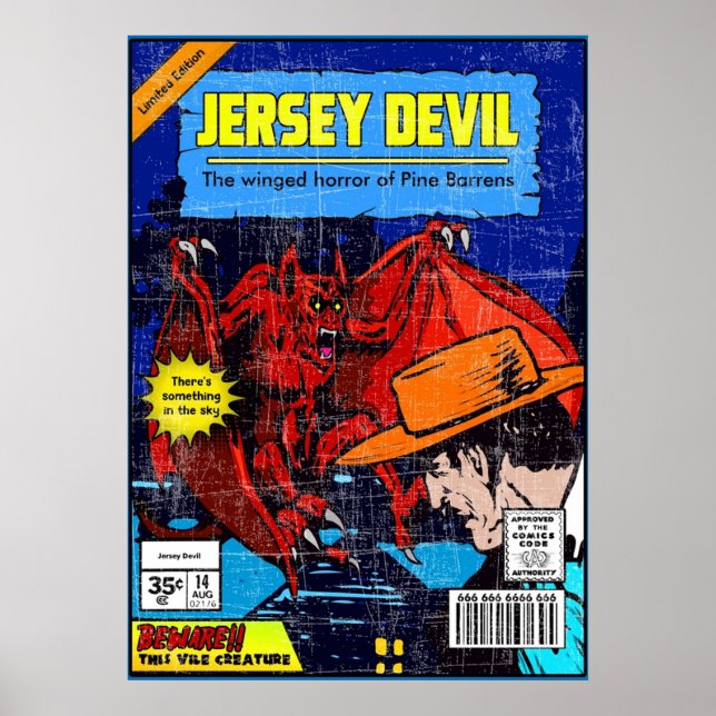 Poster Jersey Devil Vintage (Devant)