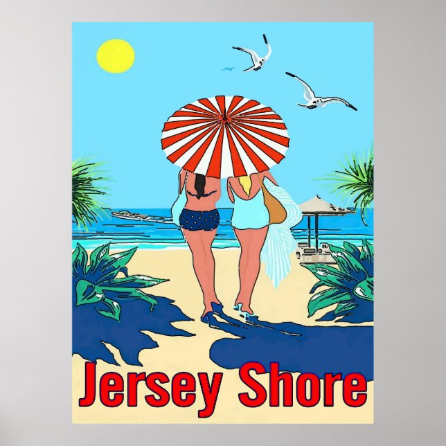 Poster Jersey Shore, Gals on Beach (Devant)