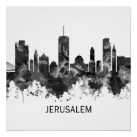 Jérusalem Israël Skyline BW