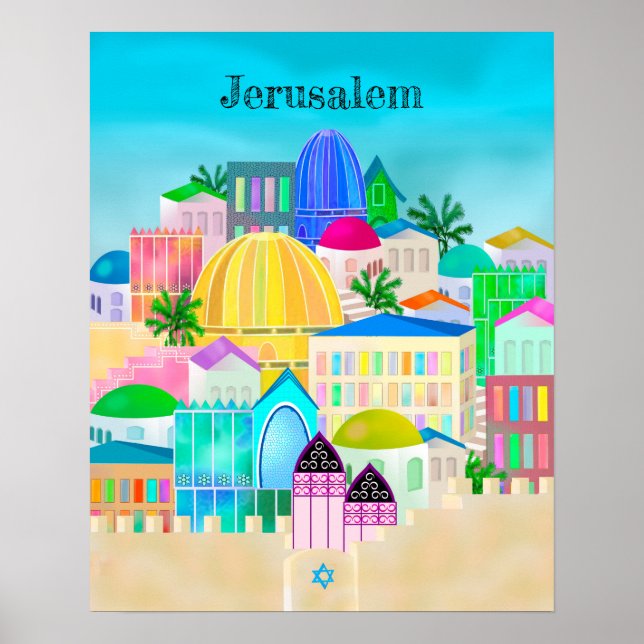 Poster Jérusalem Israël Voyage (Devant)