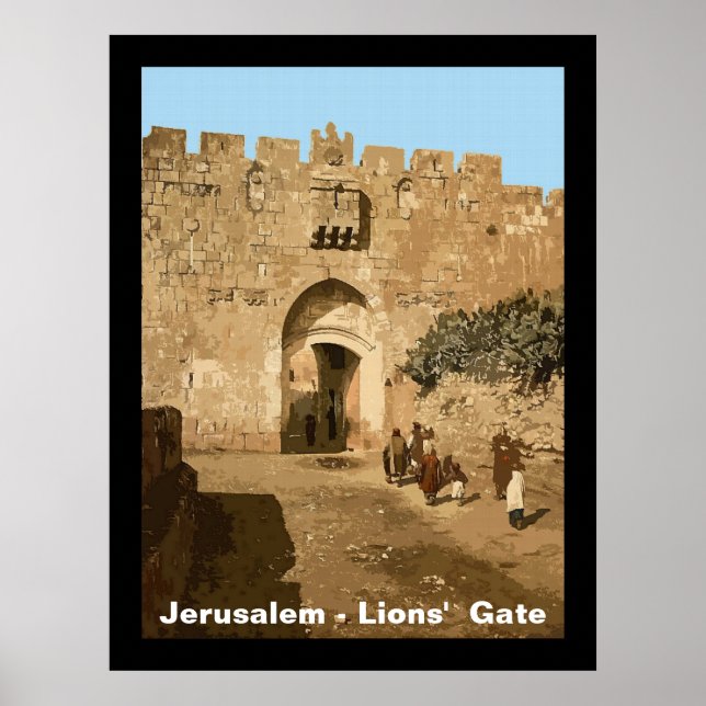 Poster Jérusalem - Porte des Lions (Devant)