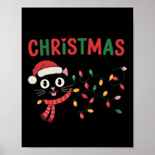 Poster J'Espère Que Votre Noël Est Meowowet Et Lumineux F