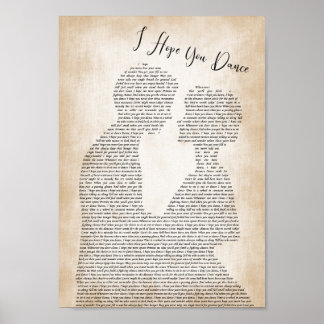 Poster J'Espère Que Vous Dansez Chanson Lyric Man Lady Br