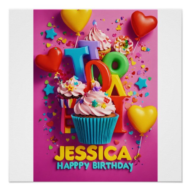 Poster Jessica Joyeux anniversaire" (Devant)