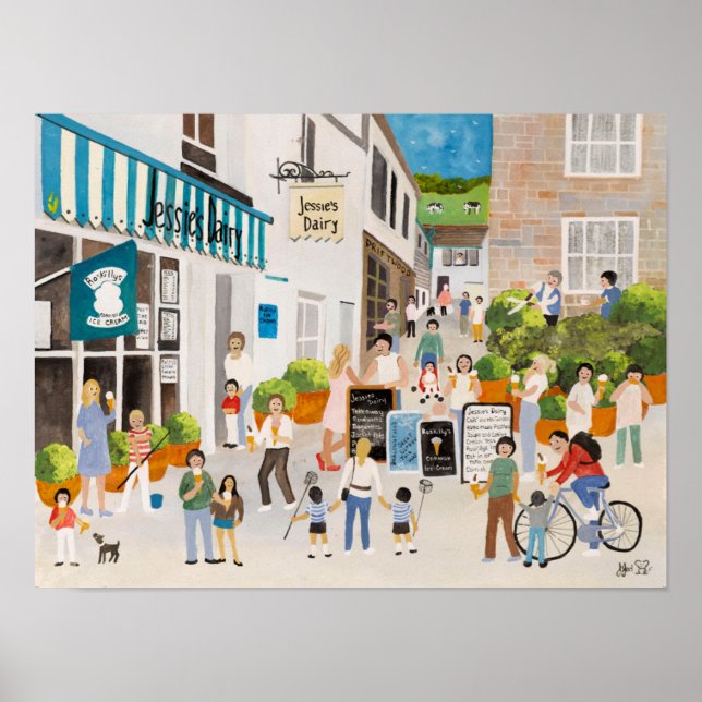 Poster Jessies Laiterie dans Mousehole (Devant)