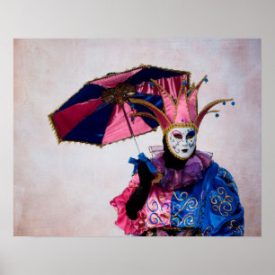 Poster Jester Carnival Costume, Venice