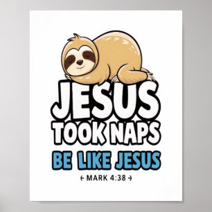 Poster Jésus A Fait La Sieste, Fantastique Sloth