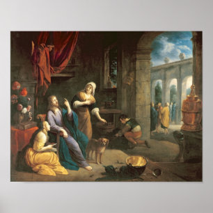 Poster Jésus à la maison de Martha et de Mary