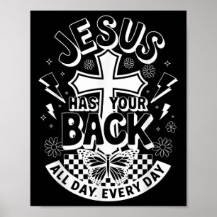 Poster Jésus A Ton Dos Super Retro Christian Men Wom