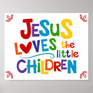 Poster Jésus Aime Les Petits Enfants Chrétiens