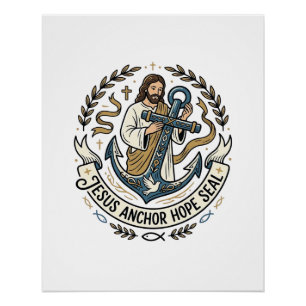 Poster Jésus Ancre Espoir Sceau Jésus Ancre Espoir Sceau
