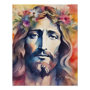 Poster Jésus aquarelle