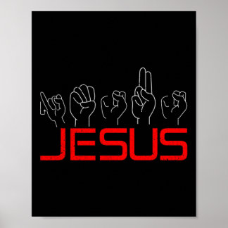 Poster Jesus Asl American Sign Language Christian Deaf Aw