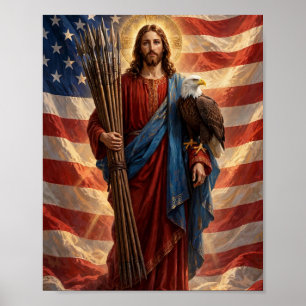Poster Jésus avec 13 lances — Art chrétien patriotique