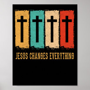 Poster Jésus Change tout le coucher de soleil Vintage