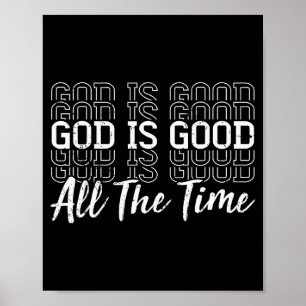 Poster Jésus chrétien Dieu est bon tout le temps Religieu
