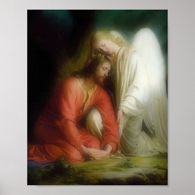 Poster Jésus Christ agonie dans le jardin Gethsémani Bloc (Devant)