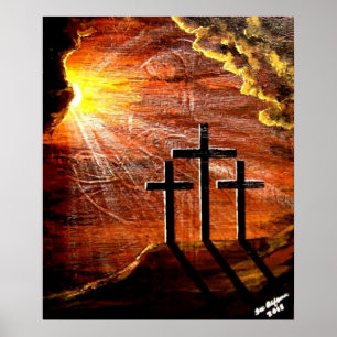 Poster Jésus Christ amour de Dieu Croix Crucifix