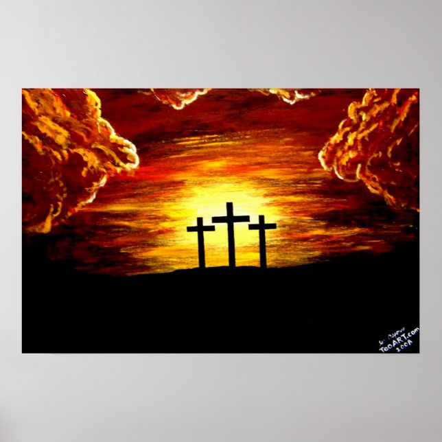 Poster Jésus Christ amour de Dieu Croix Crucifix (Devant)