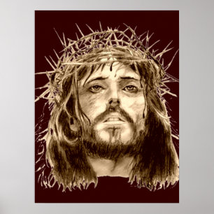 Poster Jésus-Christ avec une couronne des épines