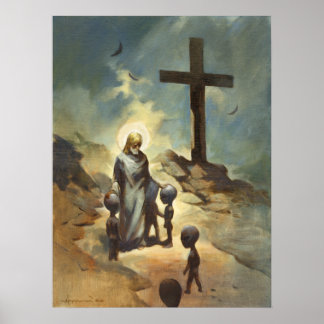 Poster Jésus Christ bénit les gris