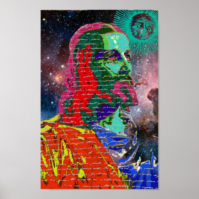 Poster Jésus Christ Espace Extérieur Galaxie Cosmos Étoil (Devant)