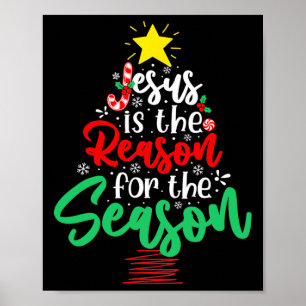 Poster Jésus Christ est la raison de Noël Arbre de Noël