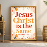 Jésus Christ est le même Boho Christian Wall Art