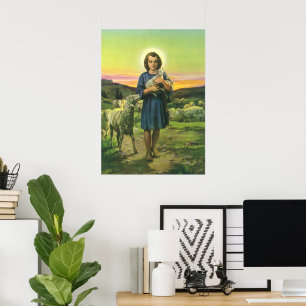 Poster Jésus-Christ le berger vintage
