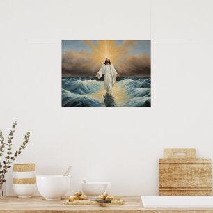 Poster Jésus-Christ marchant sur l'eau
