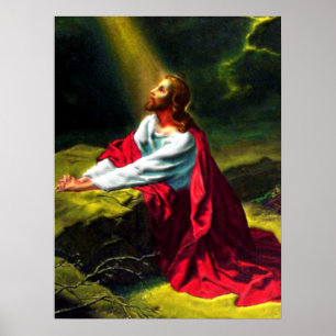 Poster Jésus Christ prier dans le jardin de Gethsémani