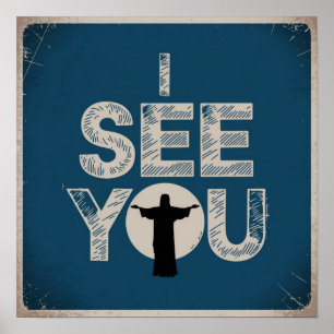 Poster Jésus-Christ vous regarde, Jésus je te vois