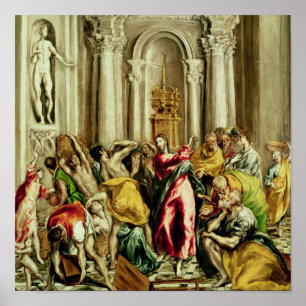 Poster Jésus conduisant les négociants par le temple