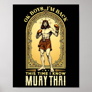 Poster Jésus connaît Muay Thai Boxing Kickboxing Mixed ma
