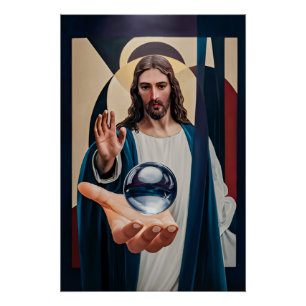 Poster Jésus dans l'élégance néo-cubiste Mur Abstrait mod